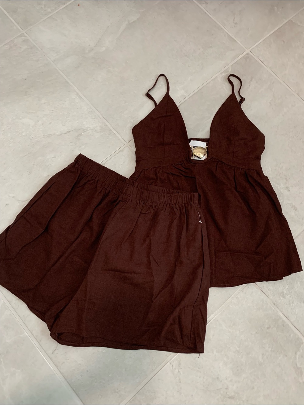 Women's Two Piece Linen Shorts Set